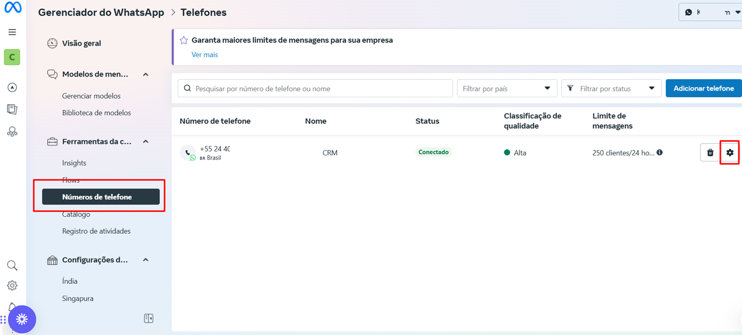 Gerenciador do WhatsApp