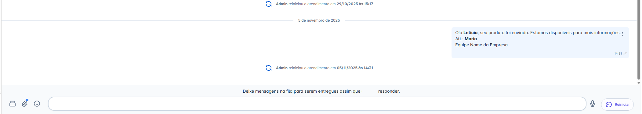 Aguardando resposta do contato