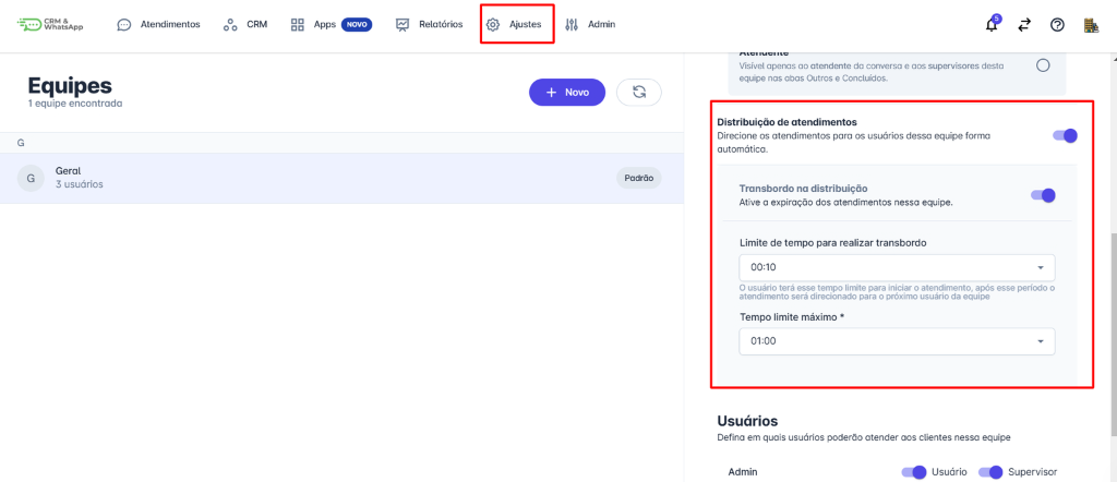 Ajustes de Distribuição