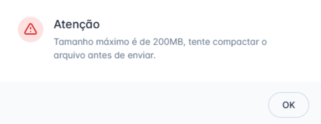 Alerta de tamanho máximo