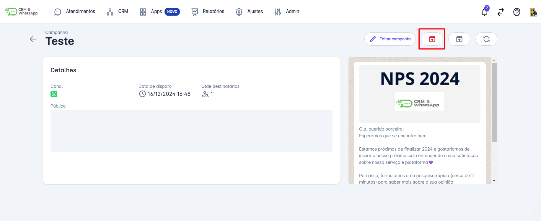 Desarquivar campanha
