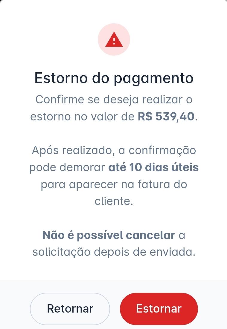 Confirmar Estorno