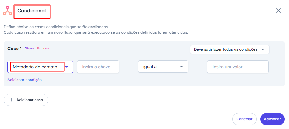 Condicional Metadados 1