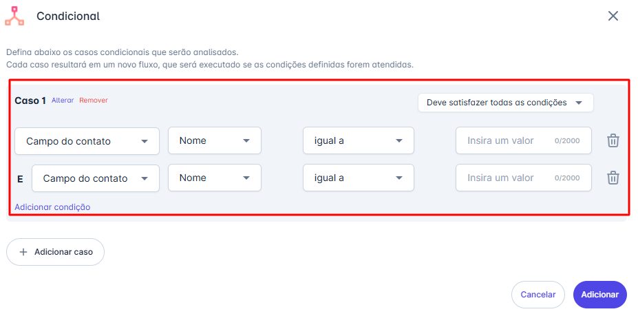 Casos da Condicional