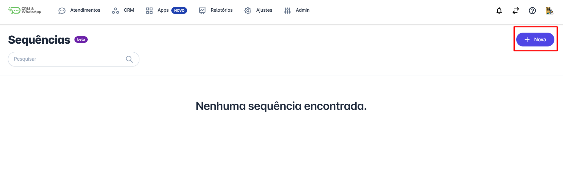 Botão Nova Sequência