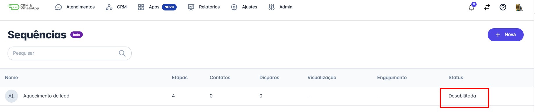 Habilitar Sequência
