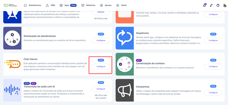 Configurar Chat Interno