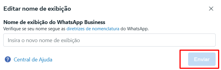 Enviar novo nome