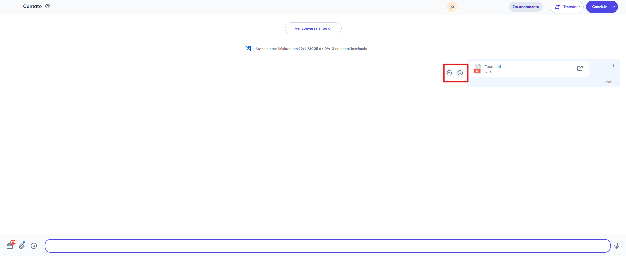 Seleção de mensagens