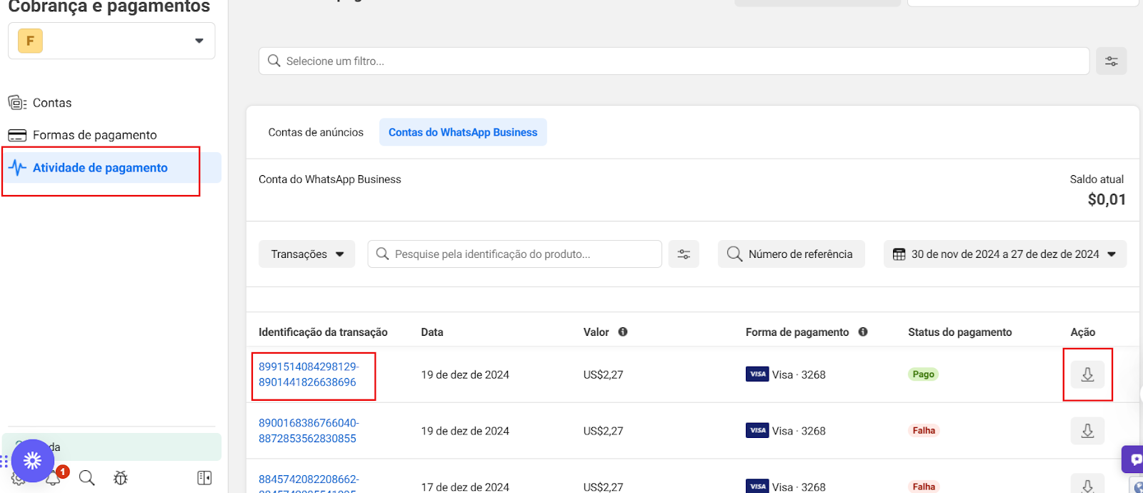 Atividade de Pagamento