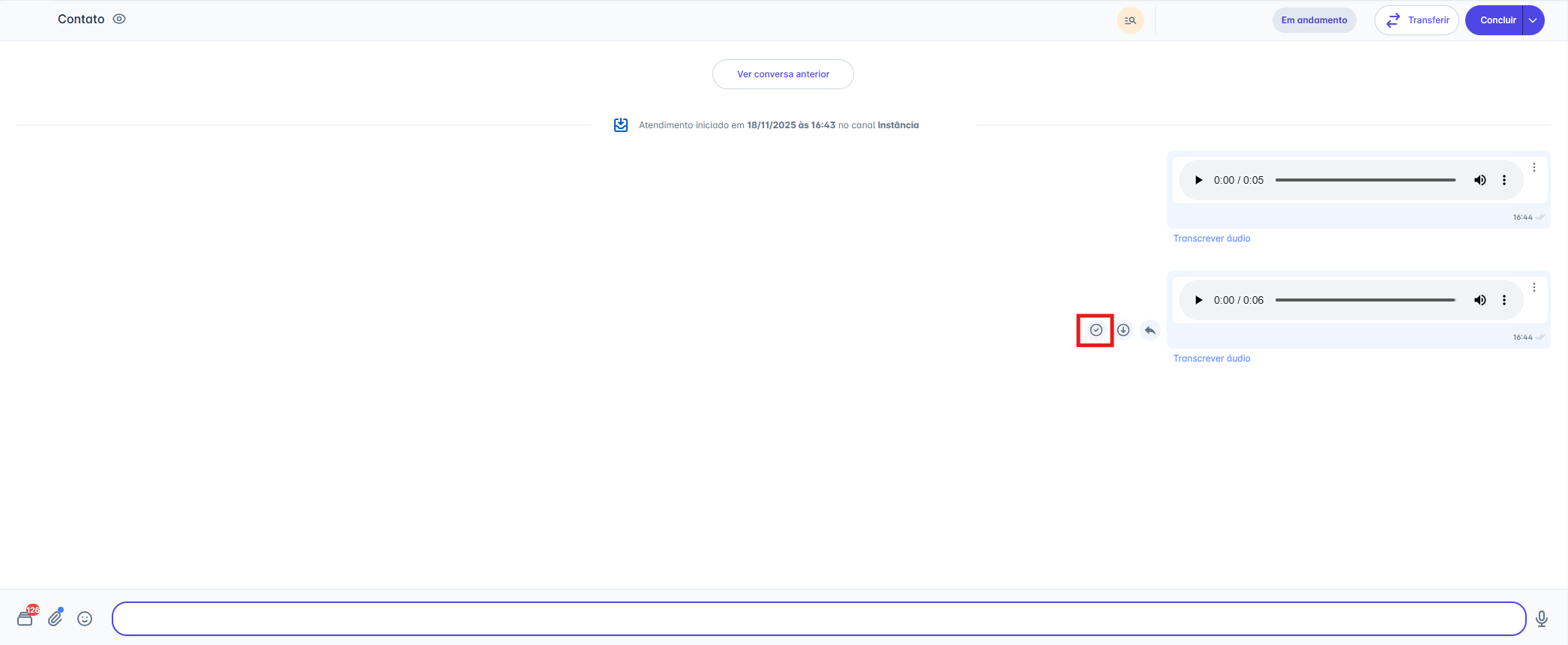 Seleção de mensagens