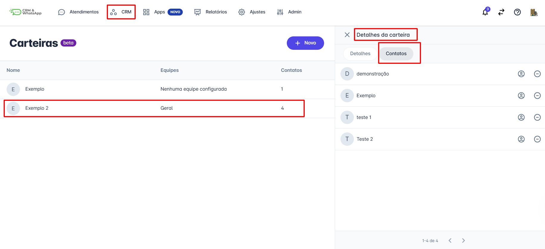 Confirmação de inclusão
