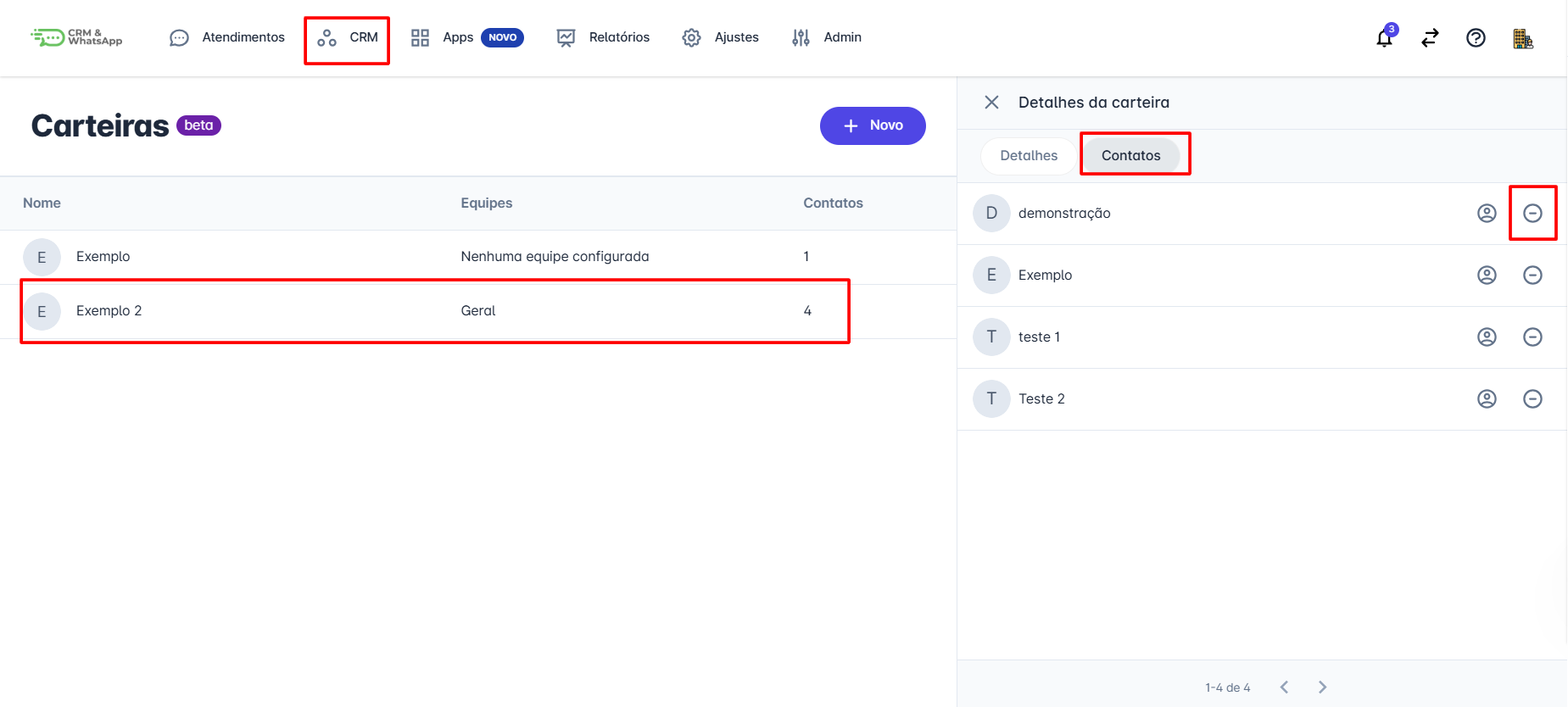 Exclusão de contato