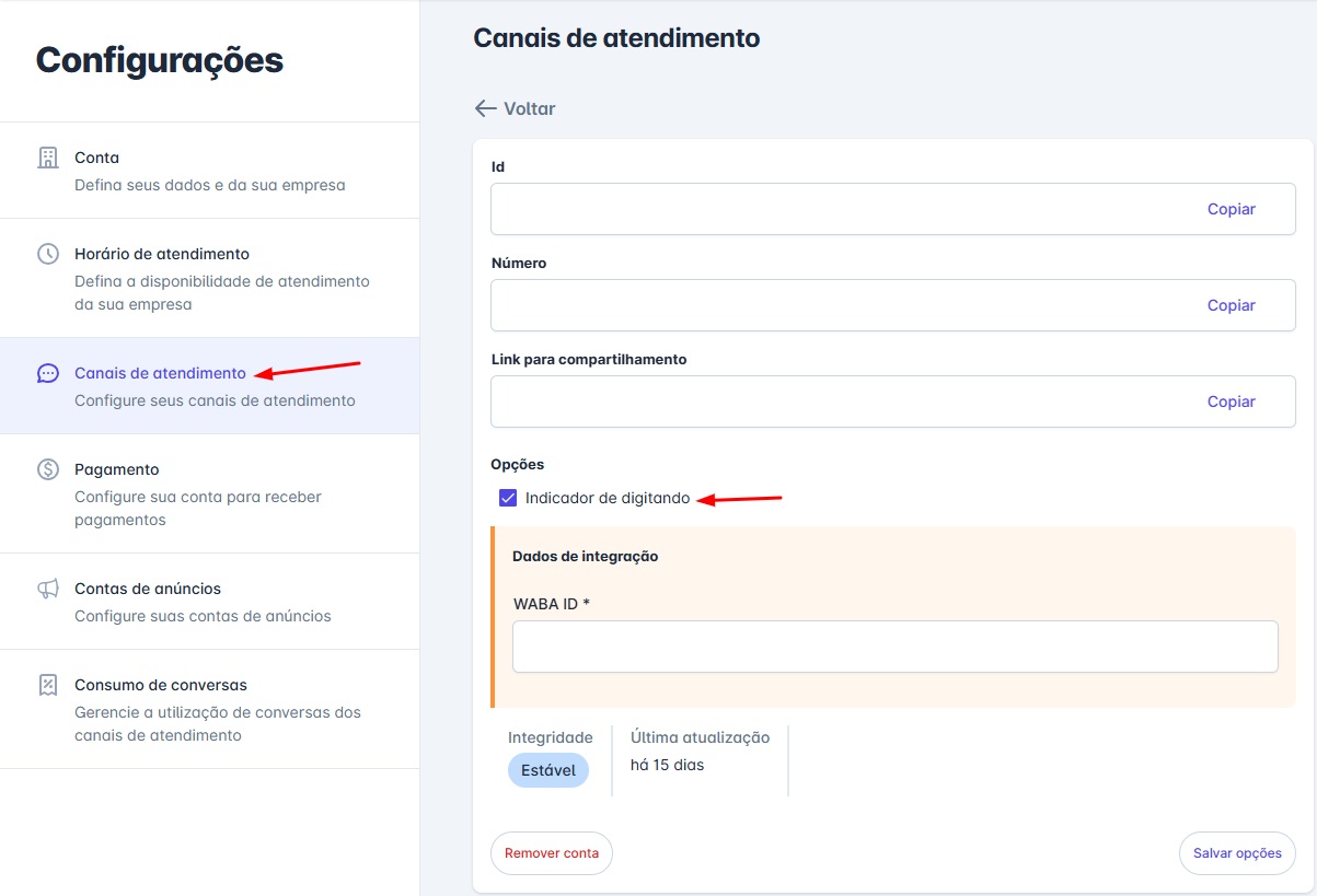 Indicador de Digitando
