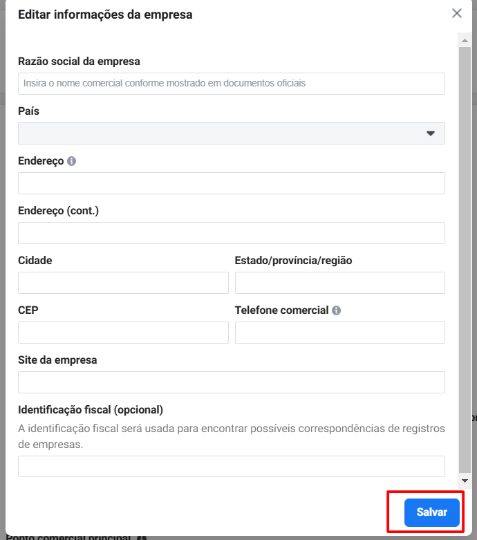Formulário de edição