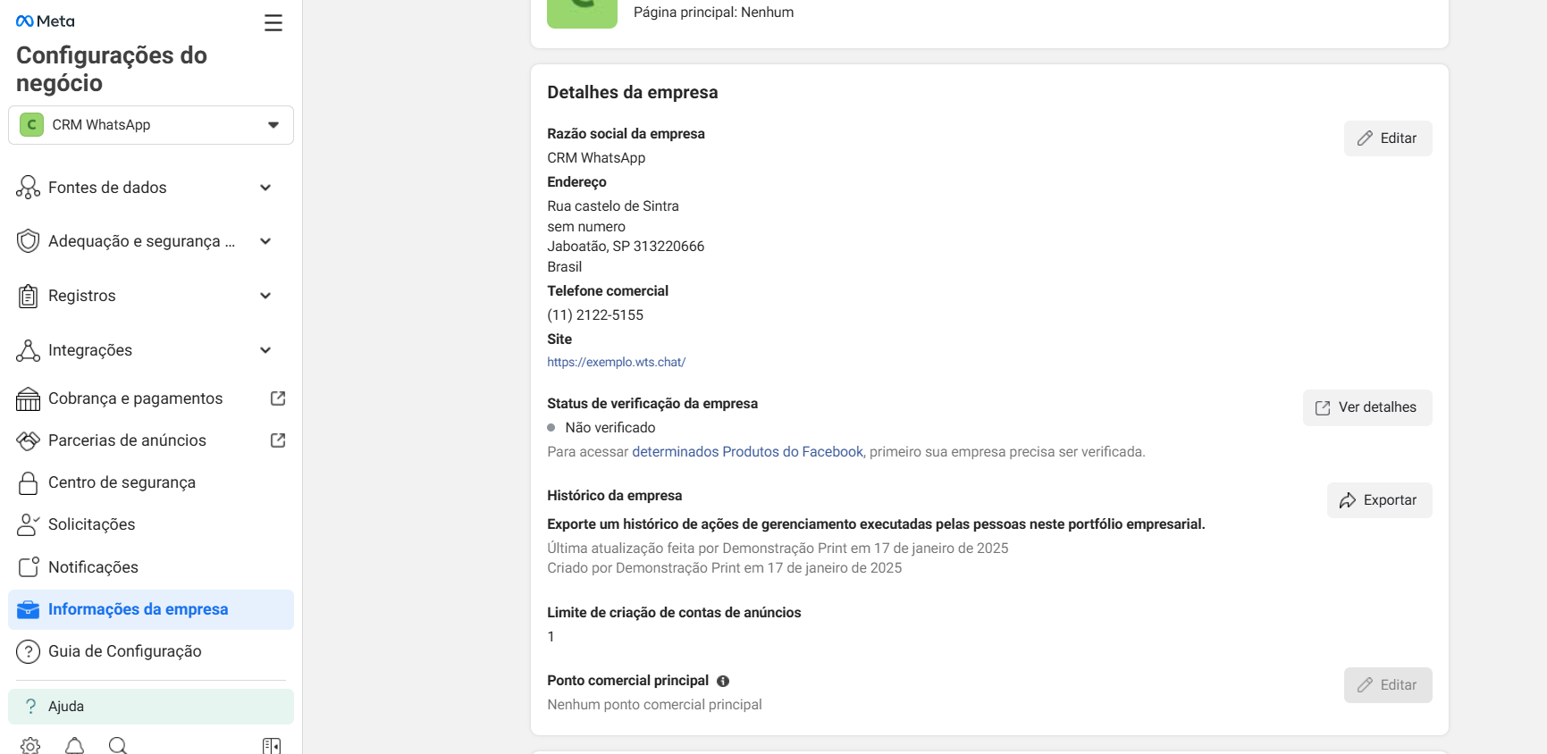Salvar informações