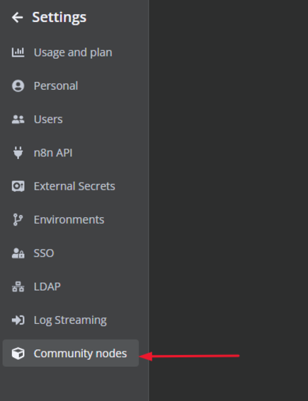 Opção Community nodes