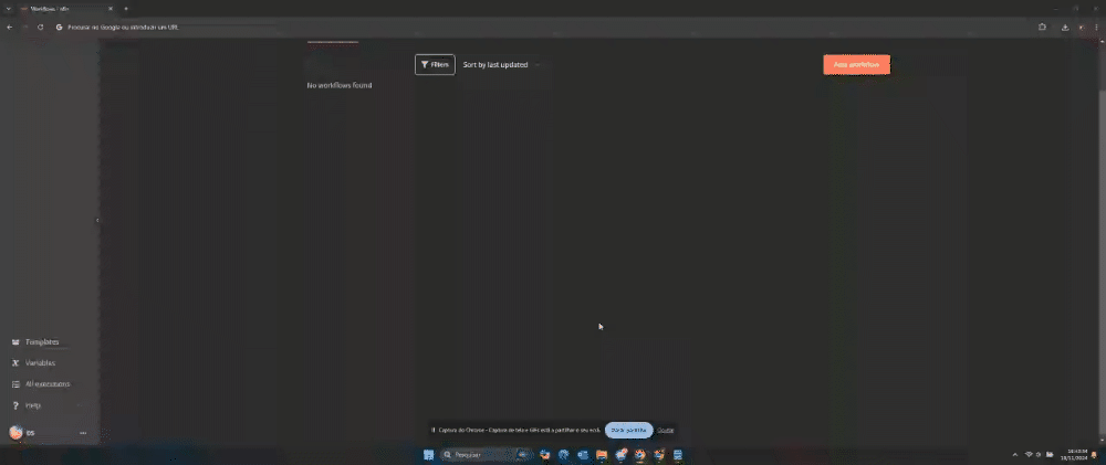 Configurações da plataforma
