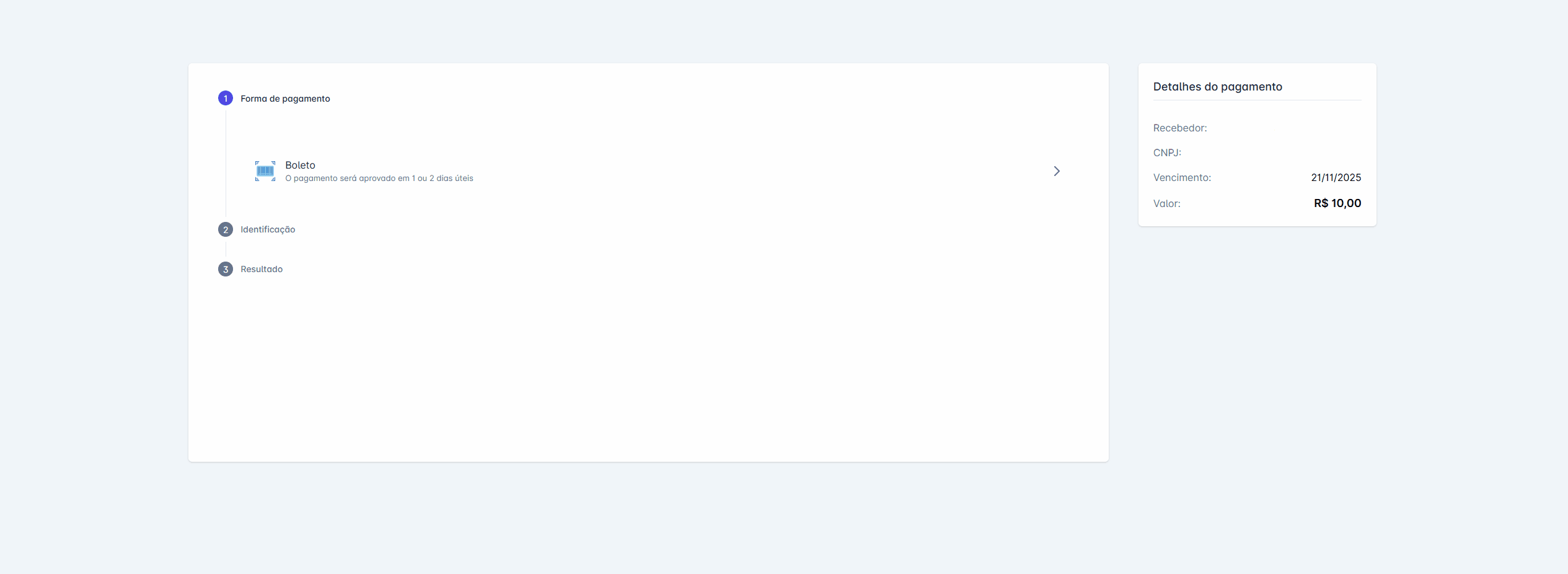 Fluxo de pagamento com Boleto