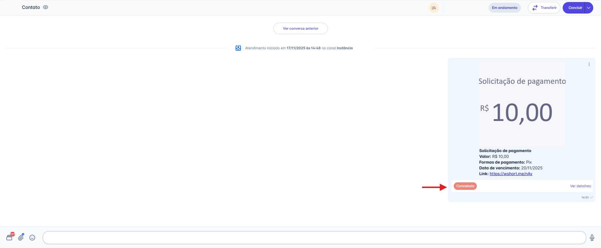 Cancelar solicitação - Confirmação