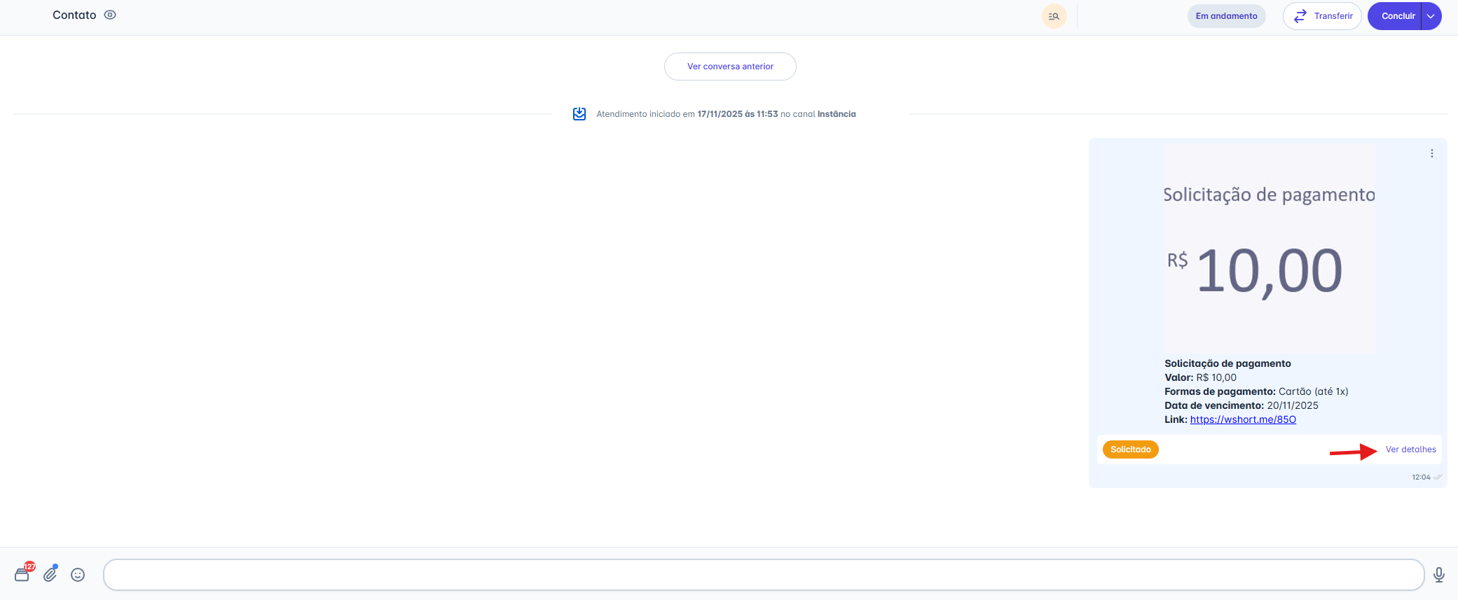 Detalhes da solicitação - Parte 1