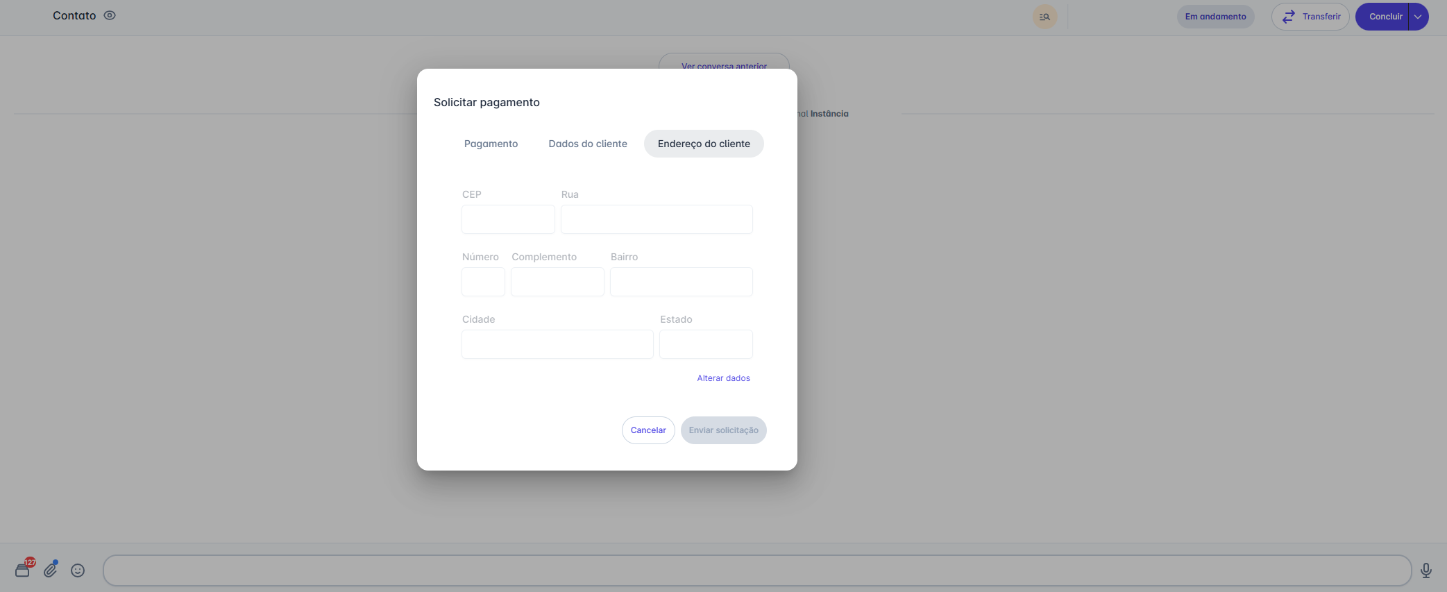 Endereço do cliente