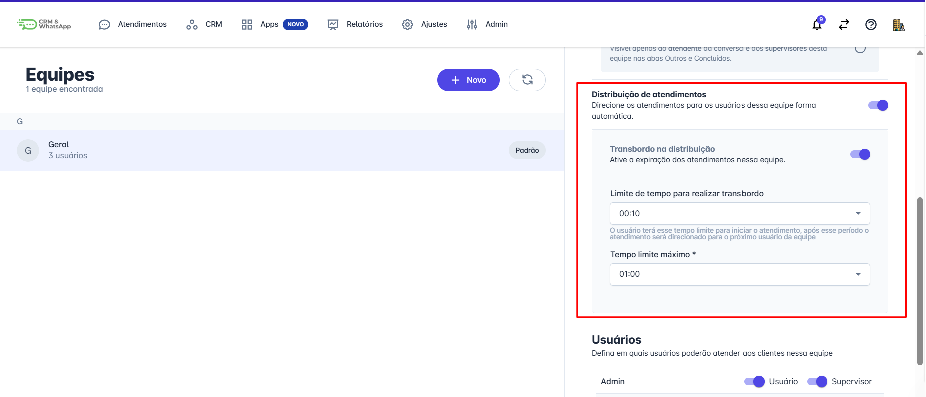 Configuração de Distribuição
