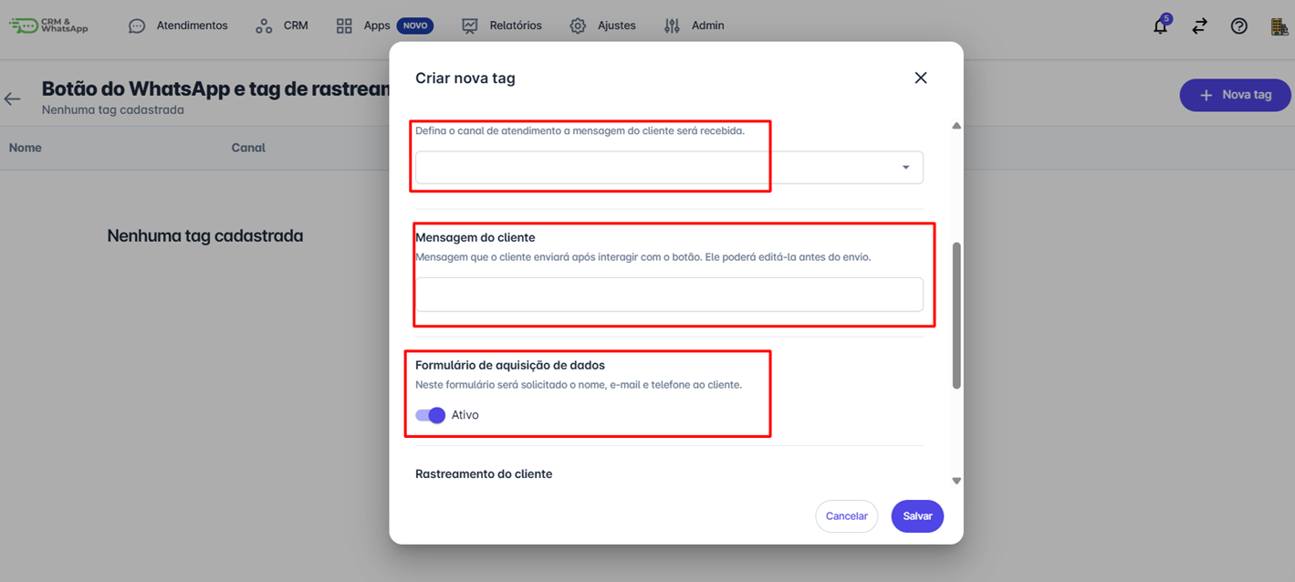 Detalhes da Configuração