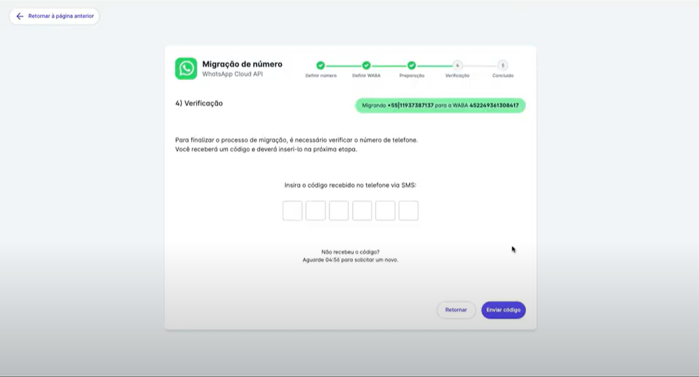 Código de verificação