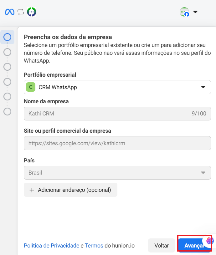 Selecionar Portfólio