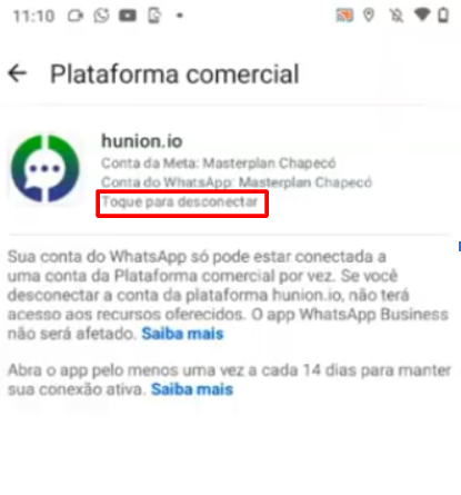 Toque para desconectar