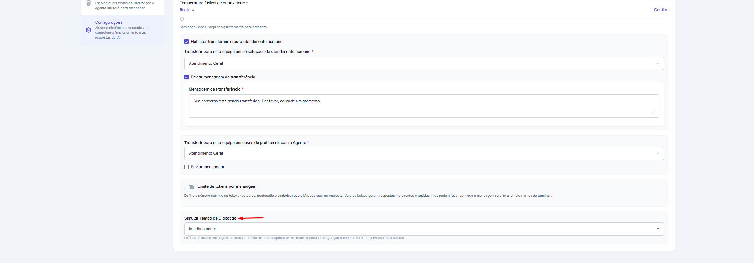 Configuração de Simulação de Tempo