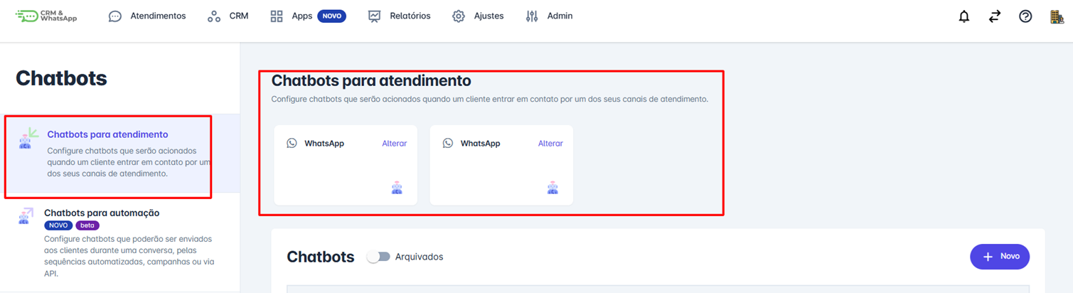 Canais de atendimento