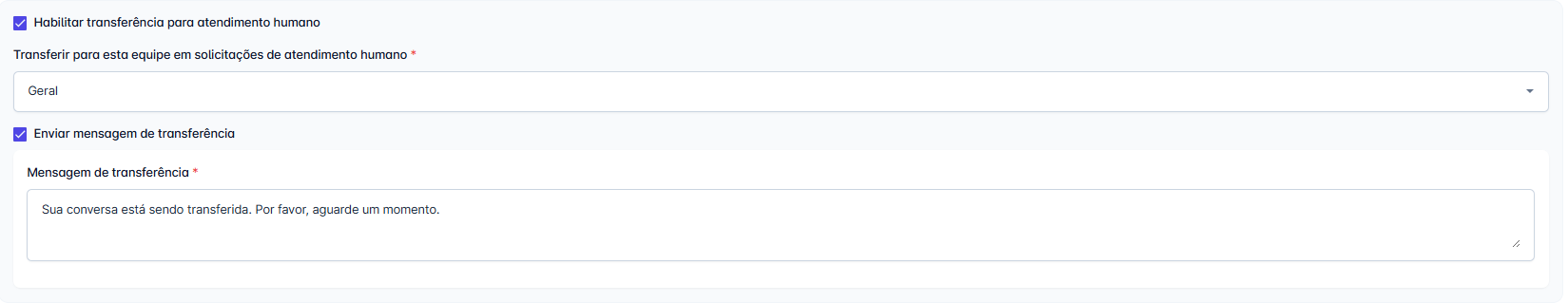 Controle de Transferência Humana