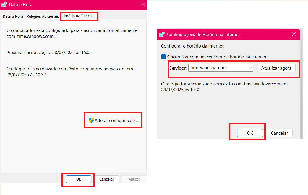 Horário na Internet