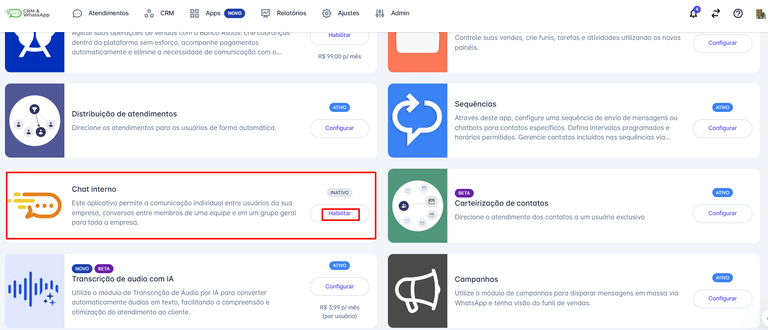 Configurações da Página