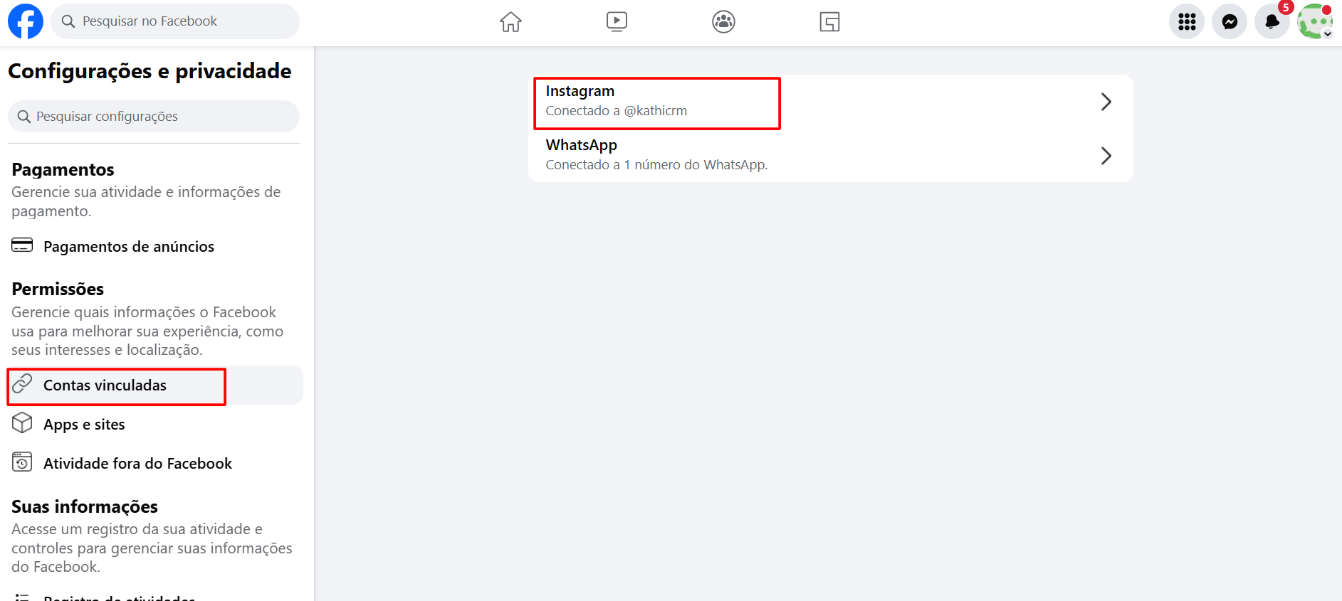 Selecionar Instagram